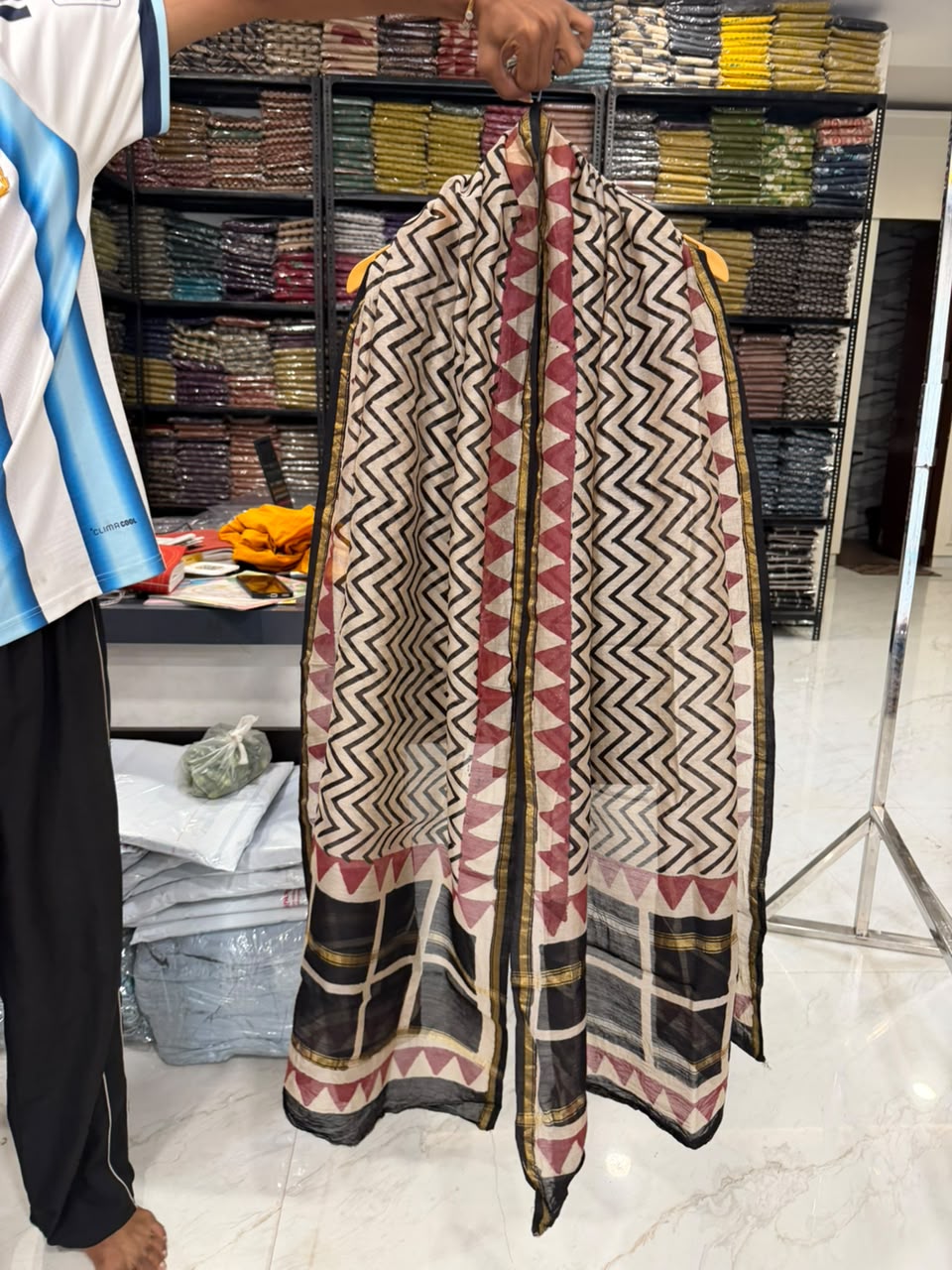 Signature Bagru Crafted Chanderi Silk Suit