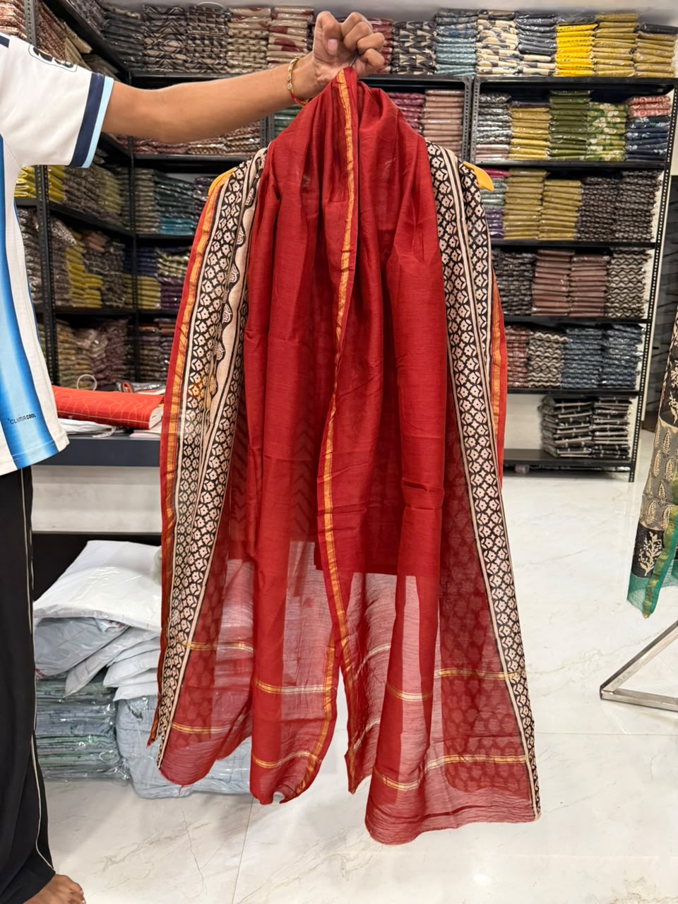 Heritage Bagru Handblock Chanderi Silk Suit