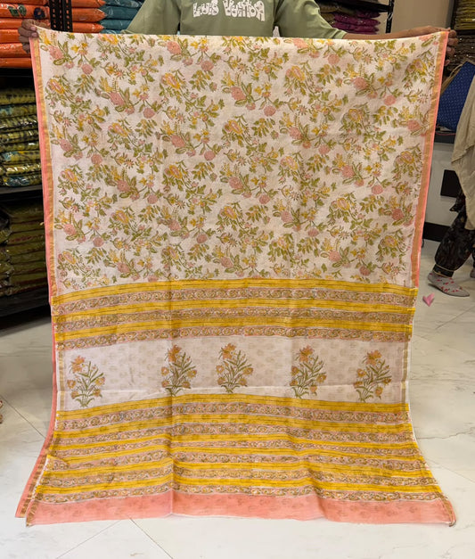 Divine Sanganeri Artisan Chanderi Silk Saree