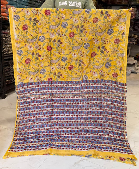 Beautiful Sanganeri Traditional Chanderi Silk Saree