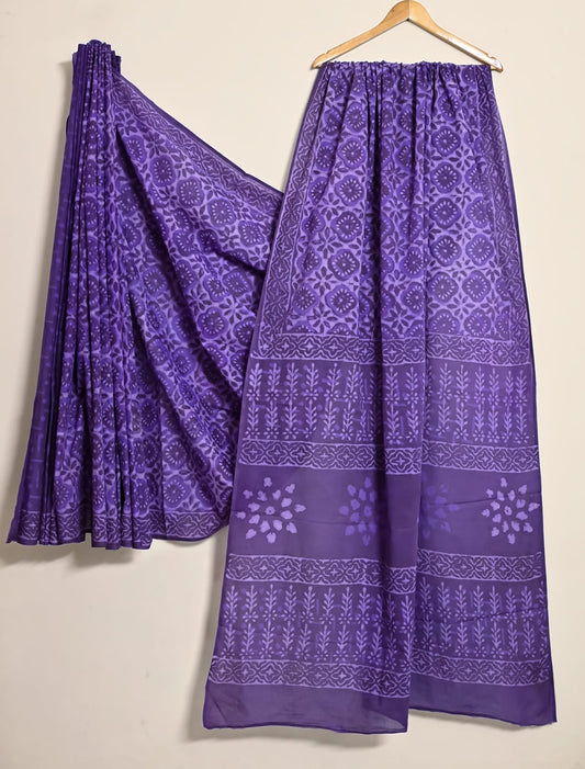Purple MN Bagmeri Artisan Cotton Saree
