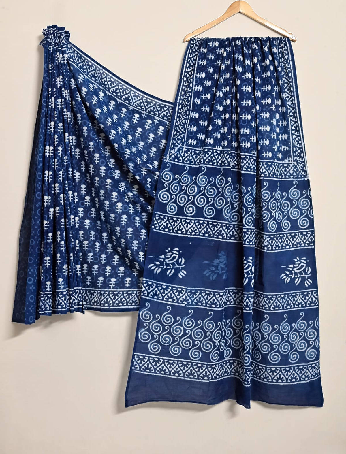 Deep Indigo MN Bagmeri Handblock Cotton Saree