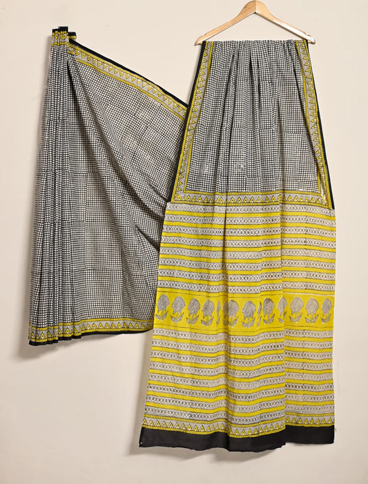 Bespoke Bagru Heritage Cotton Saree