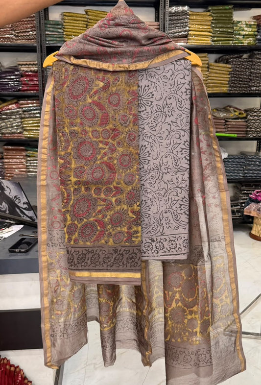 Splendid Pomegranate Heritage Chanderi Silk Suit