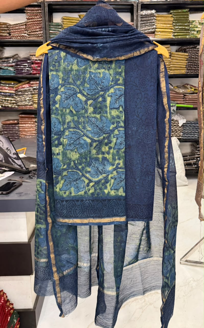 Regal Pomegranate Artisan Chanderi Silk Suit