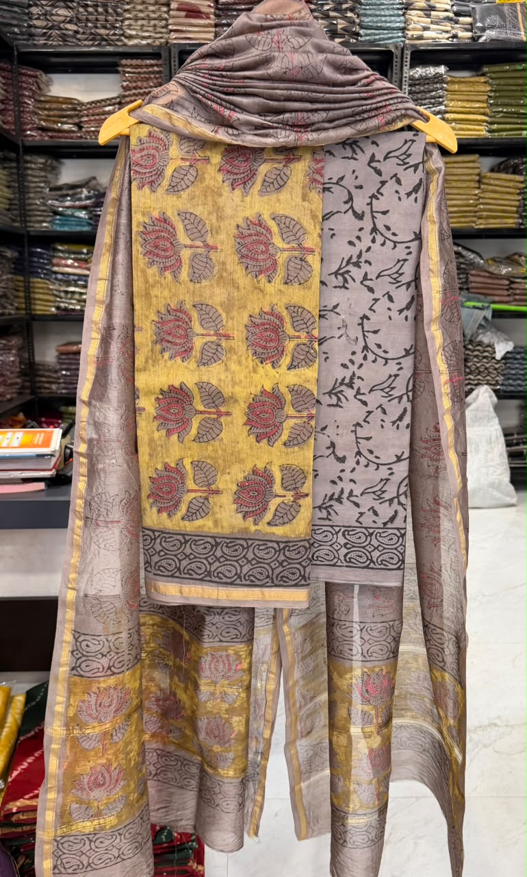 Timeless Pomegranate Traditional Chanderi Silk Suit