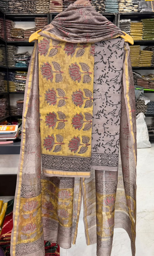Timeless Pomegranate Traditional Chanderi Silk Suit