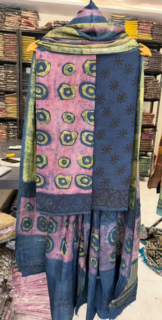 Bespoke Pomegranate Ajrakh Printed Modal Silk Suit
