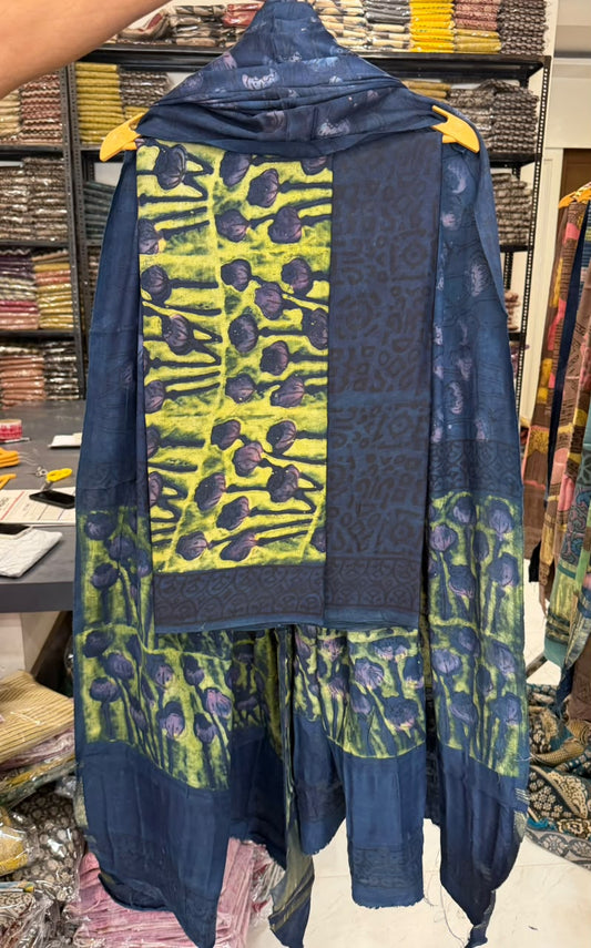Grand Pomegranate Dye Ajrakh Modal Silk Suit