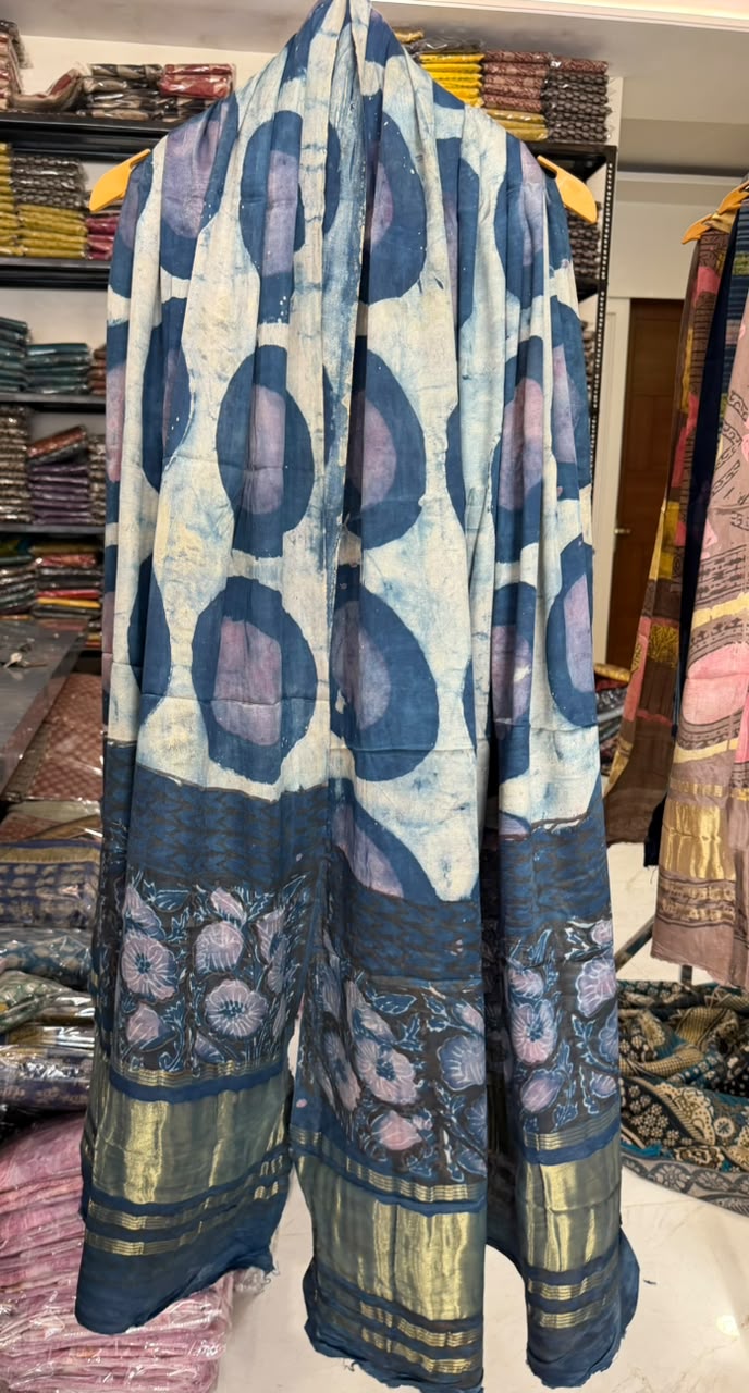 Artistic Pomegranate Dye Ajrakh Modal Silk Suit