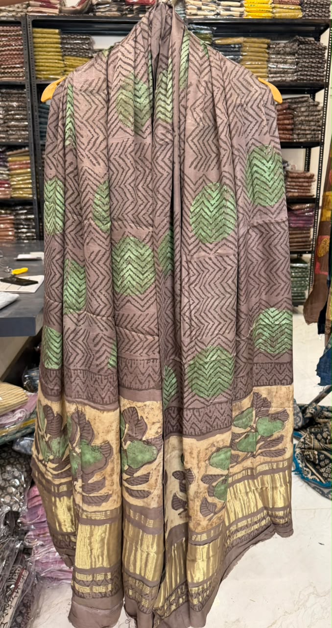Divine Pomegranate Dye Ajrakh Modal Silk Suit
