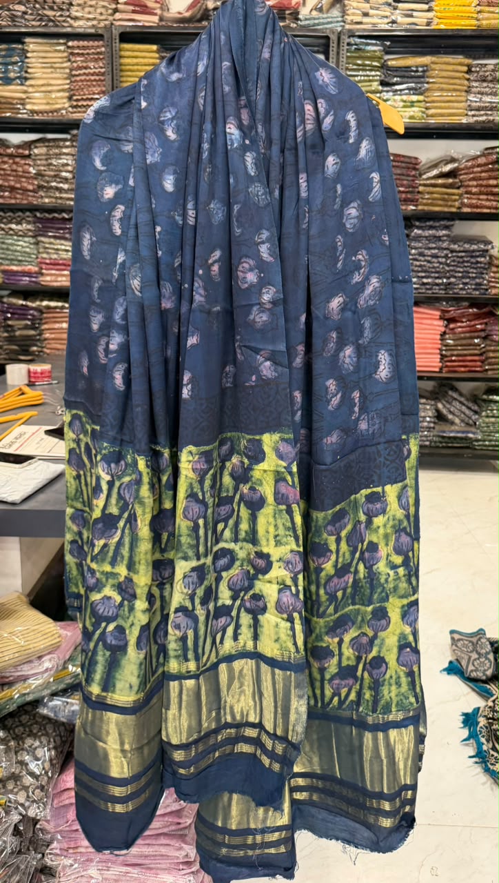 Grand Pomegranate Dye Ajrakh Modal Silk Suit