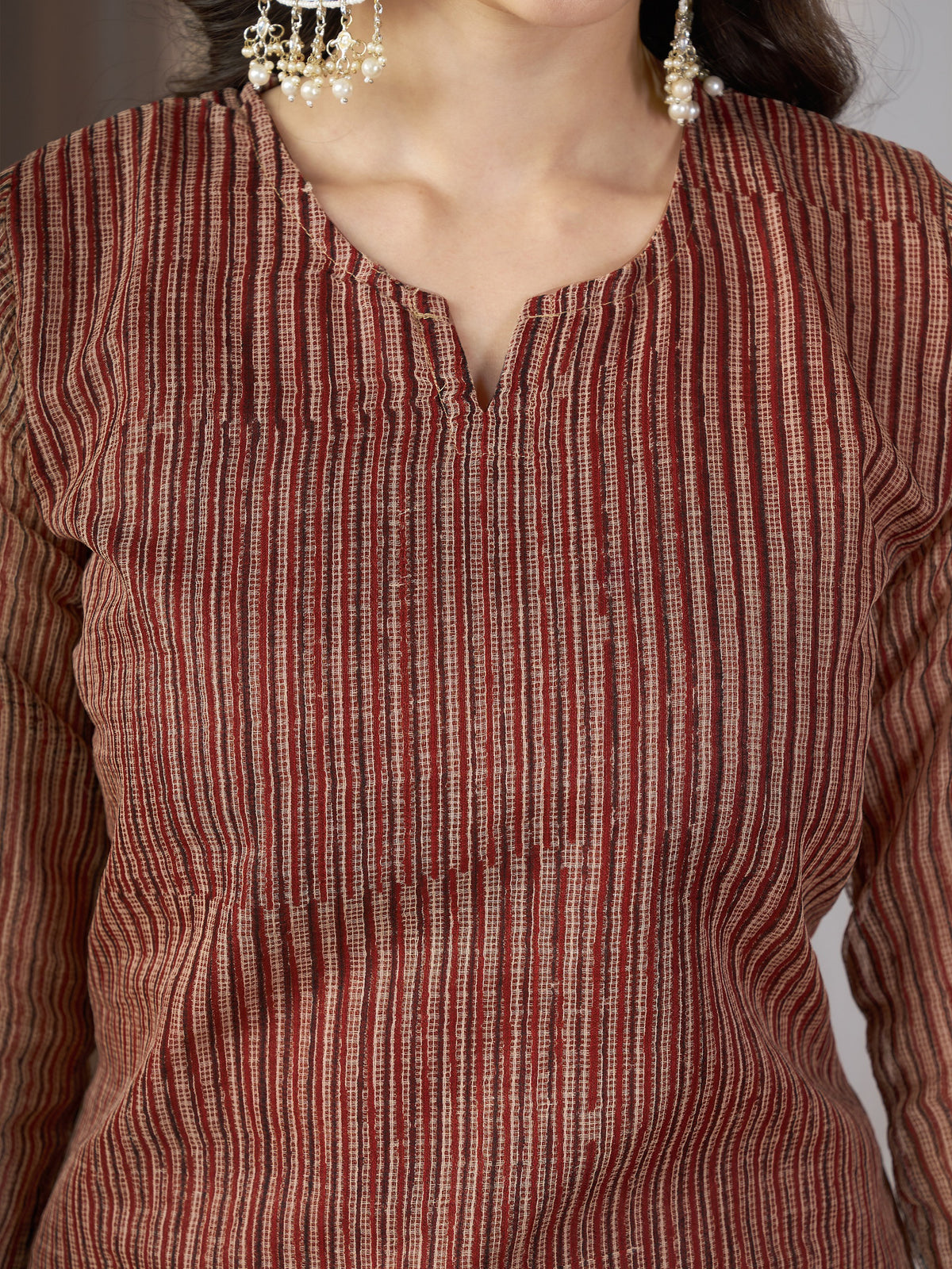 Stitched Kota Suit In Bagru Print