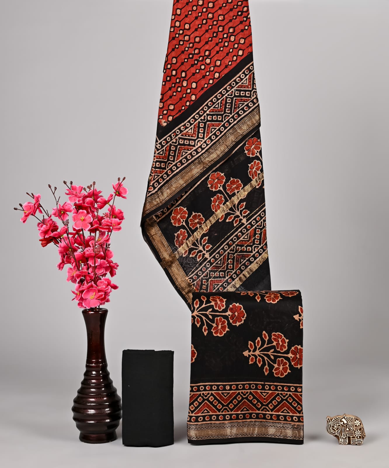 Luxury Ajrakh Maheshwari Dress Set