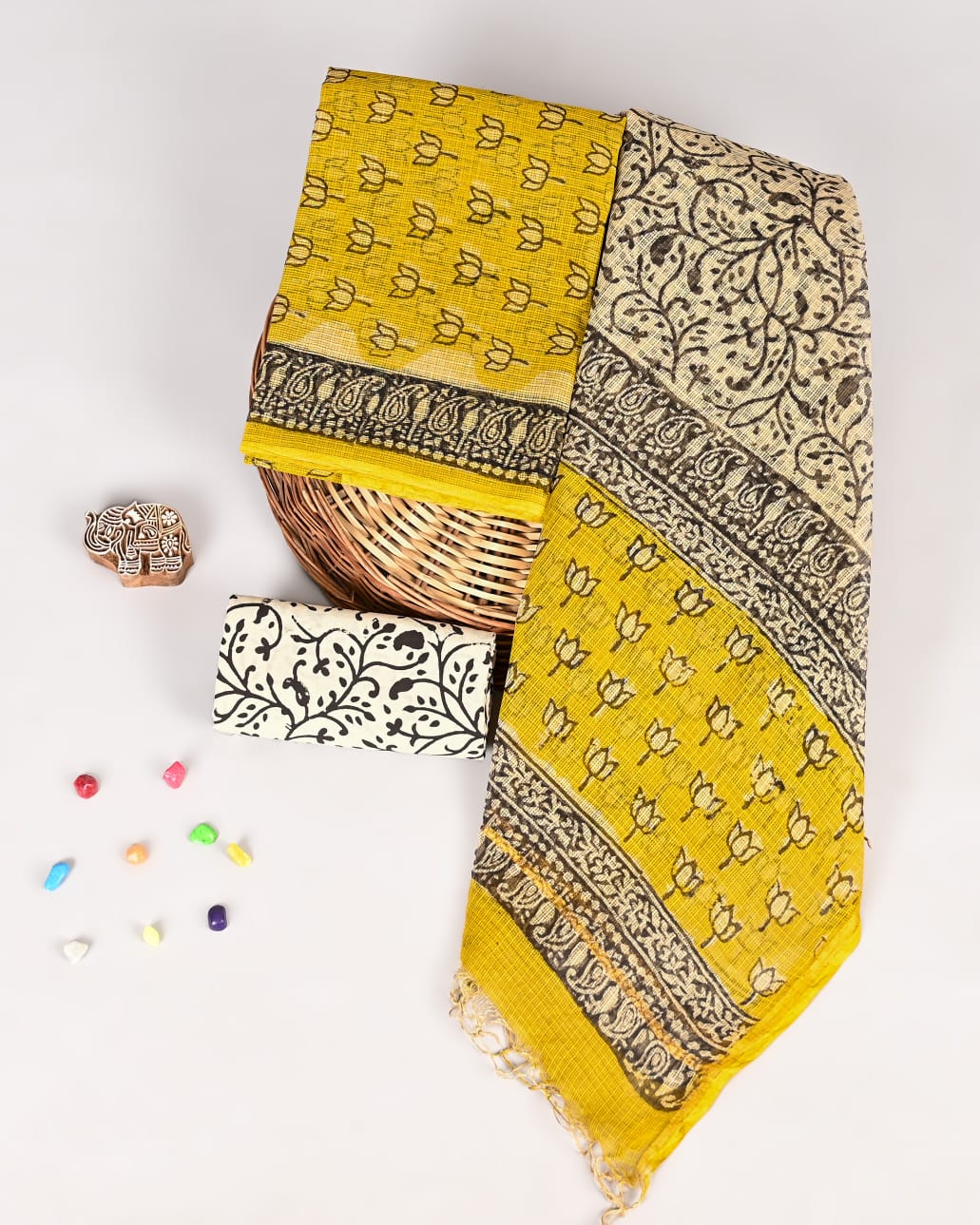 Heritage Bagru Handblock Pure Kota Doriya Suit