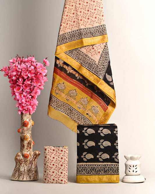Timeless Bagru Handloom Maheshwari Suit