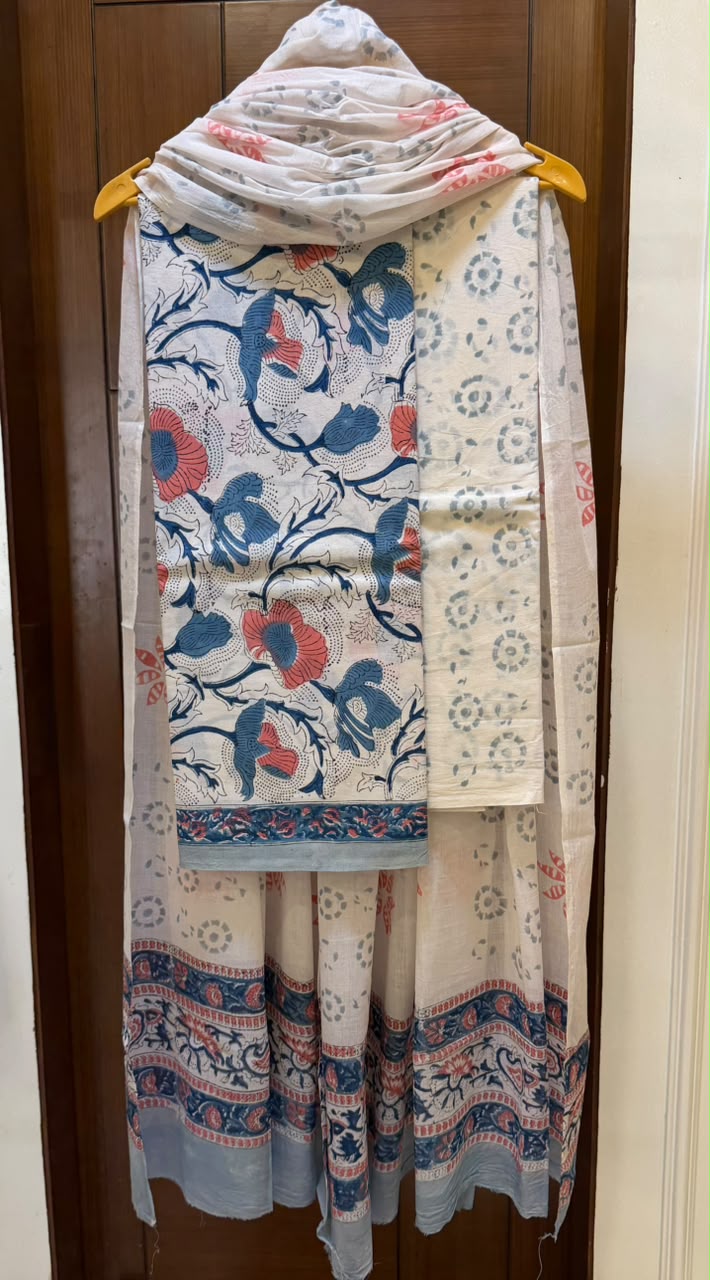 Elegant Sanganeri Handblock Print Cotton