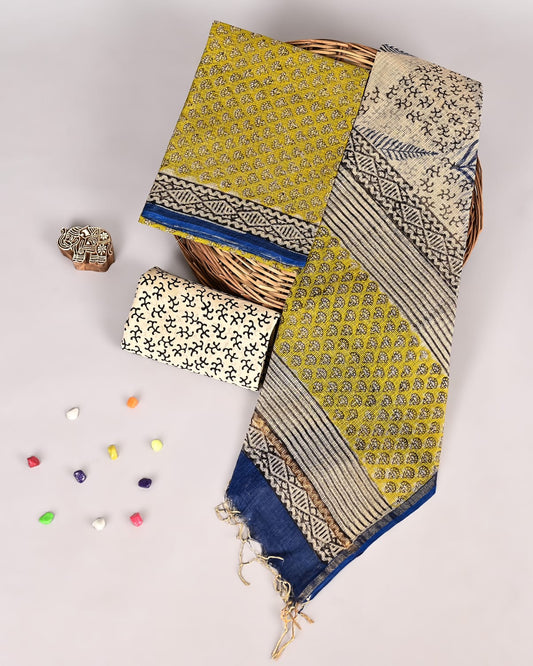 Refined Bagru Artisan Kota Doriya Suit