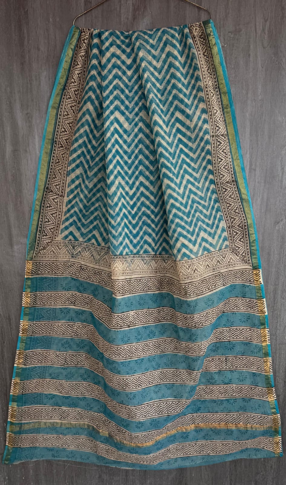 Pure Kota Doria Saree Authentic Bagru Block Print