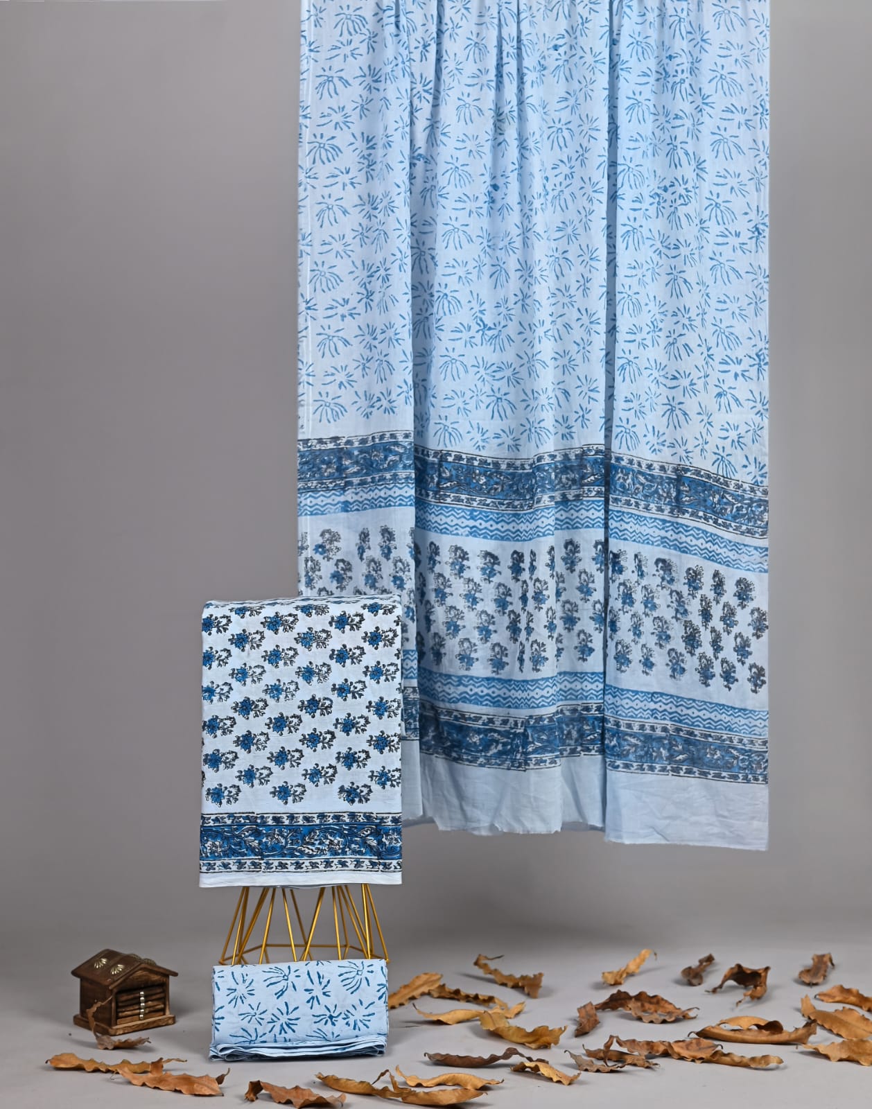 Indigo Blue Cotton Suit Traditional Block Print