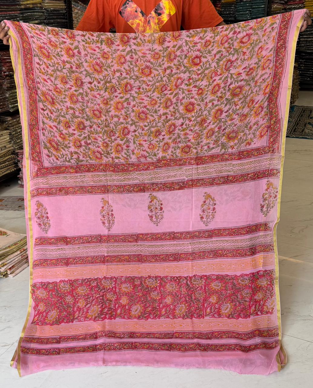 Artisan Pigment Printed Pure Double Diamond Chiffon Drape