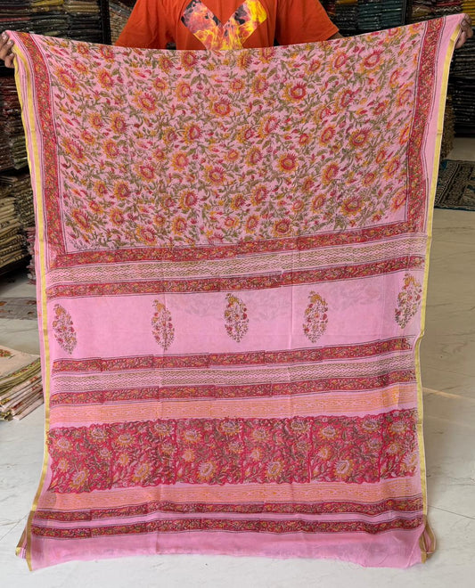 Artisan Pigment Printed Pure Double Diamond Chiffon Drape