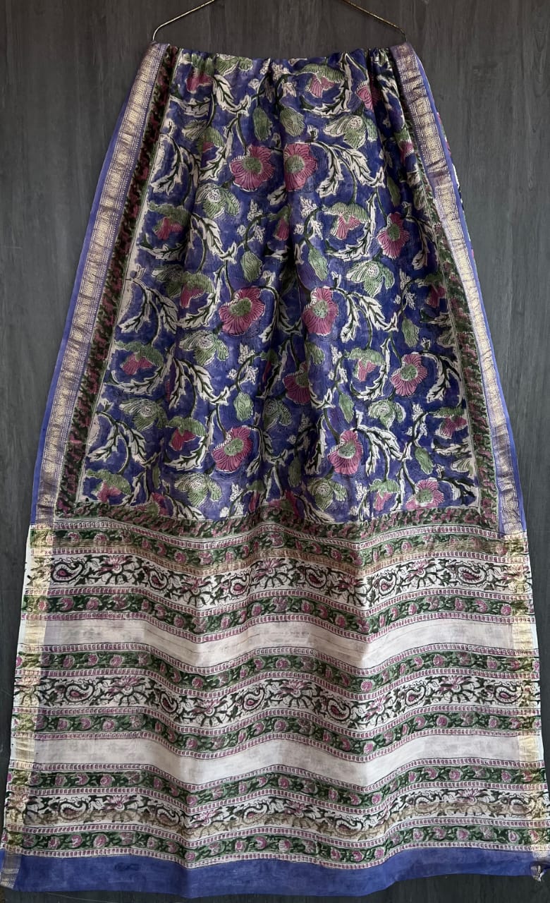 Sanganeri Traditional Art Silk Drape