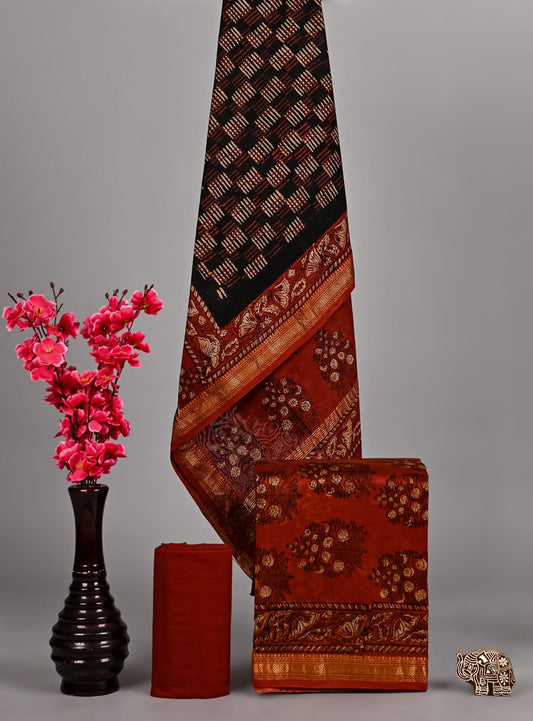 Imperial Ajrakh Maheshwari Silk Wear