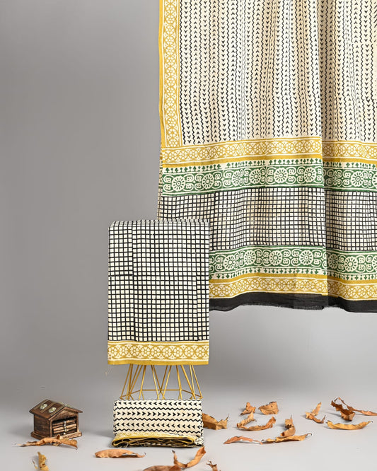 Natural Bagru Print Cotton Attire