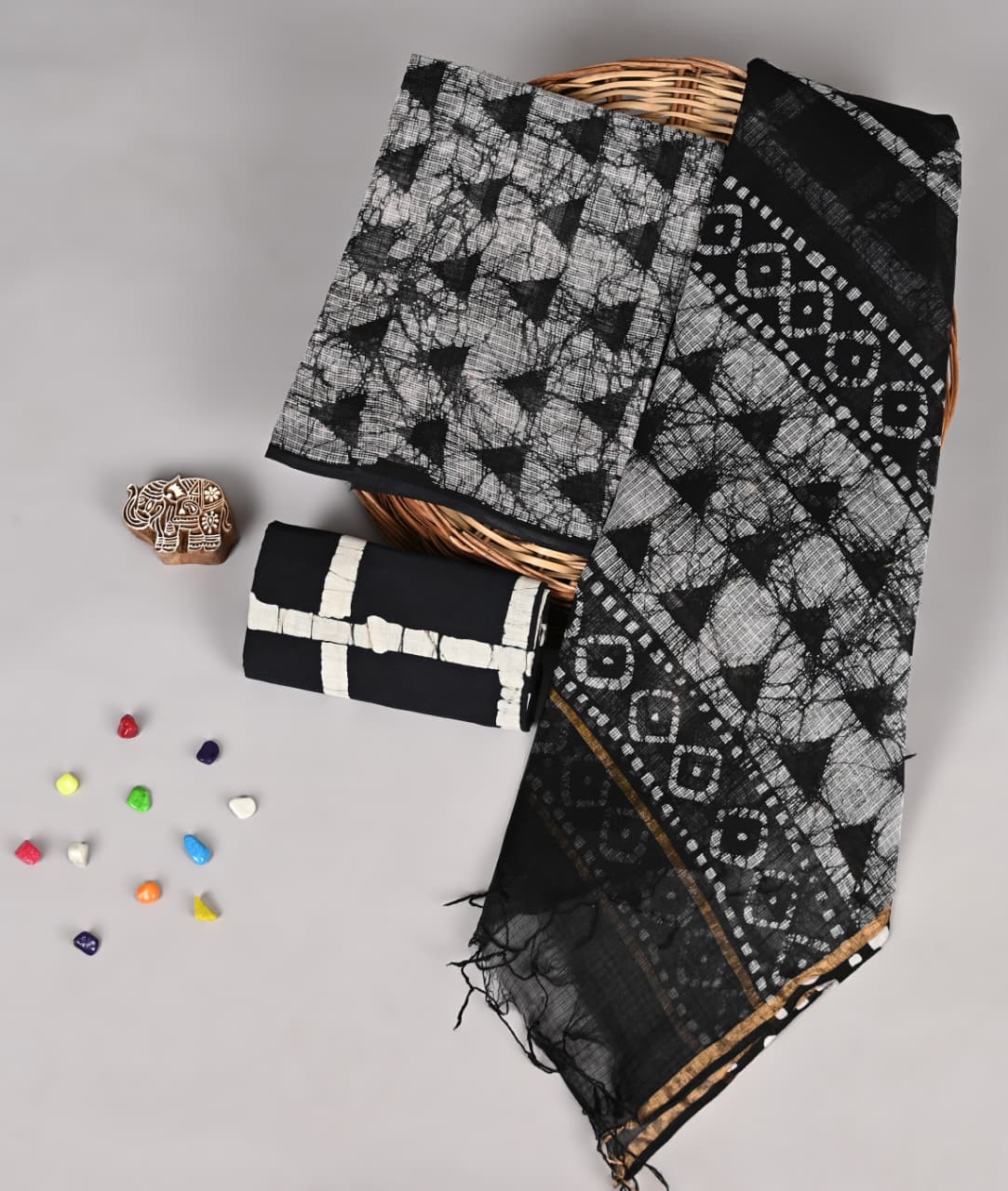 Heritage Batik Handblock Pure Kota Doriya Suit