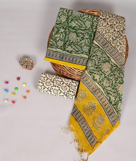 Handcrafted Bagru Kota Doria Suit