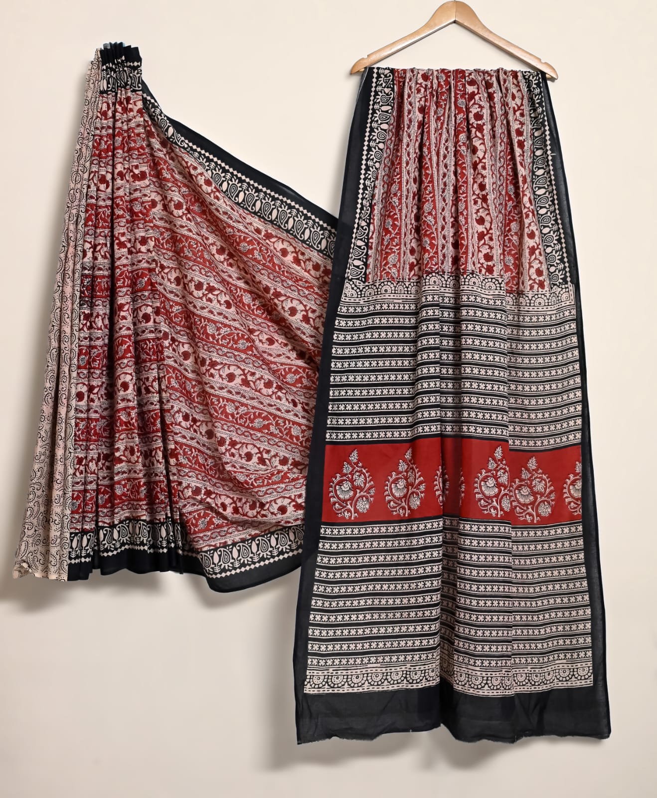 Pure Cotton Handblock Print Saree Ethnic Buta