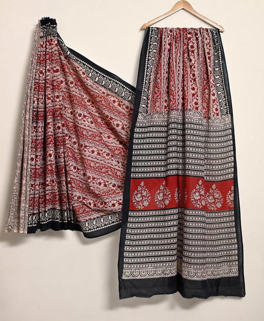 Pure Cotton Handblock Print Saree Ethnic Buta