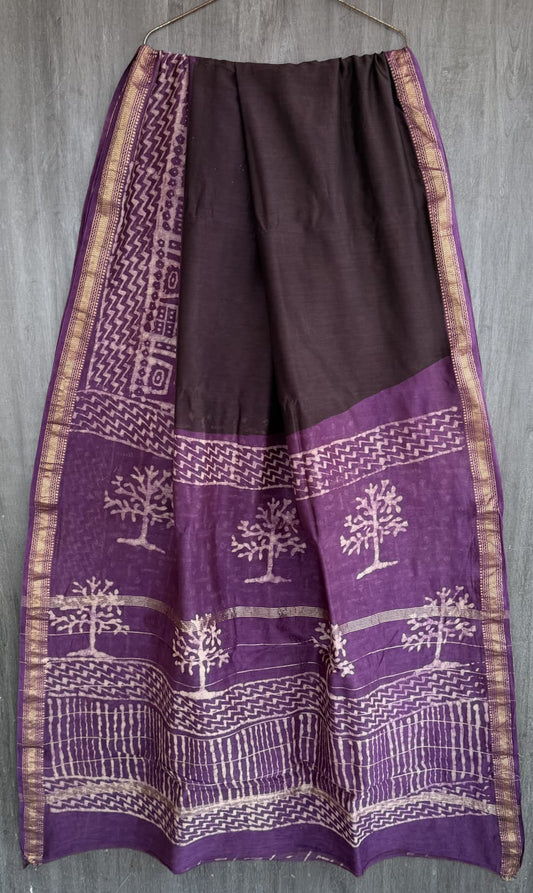 Royal Dabu Printed Maheshwari Silk Saree