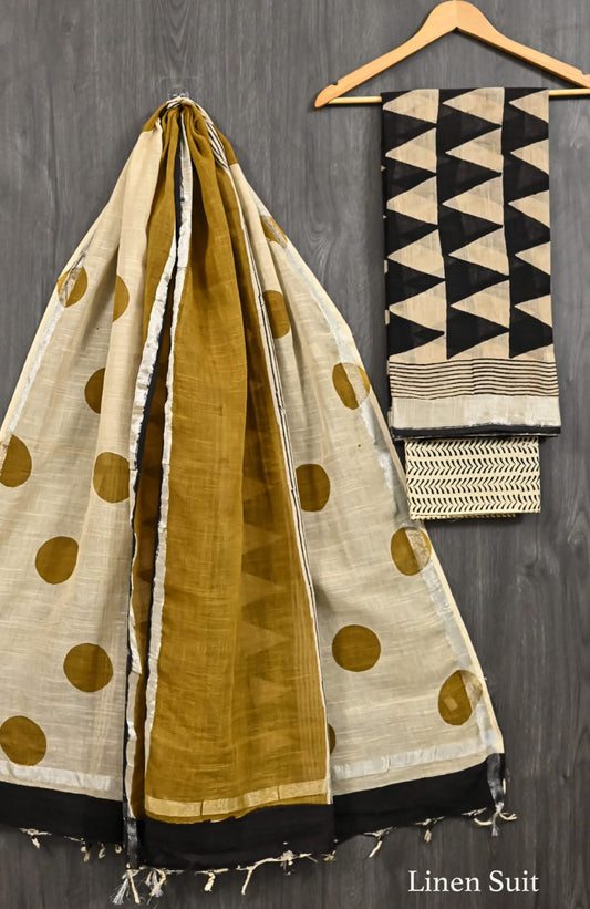 Royal Bagru Print Linen Cotton Ensemble