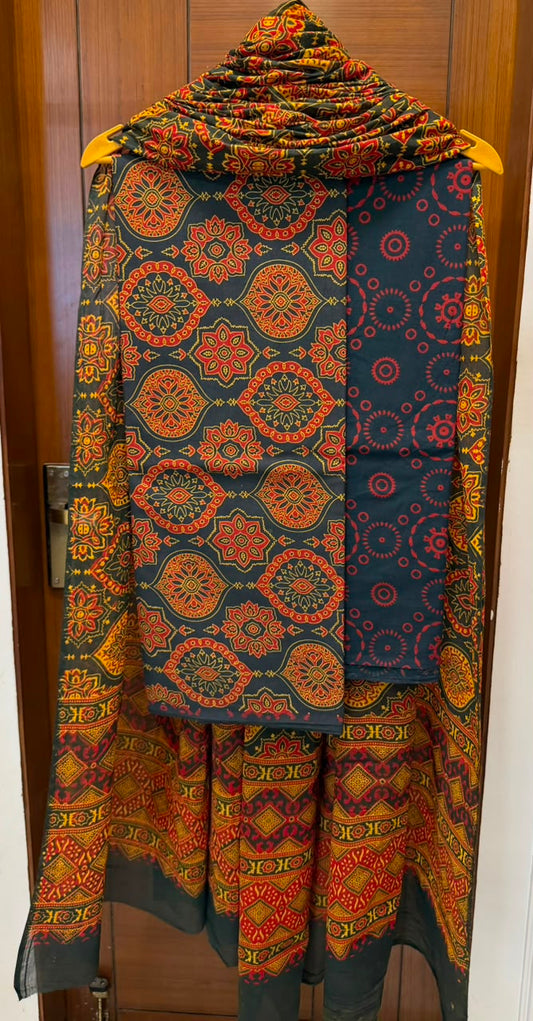 Refined Ajrakh Print Pure Cotton Suit