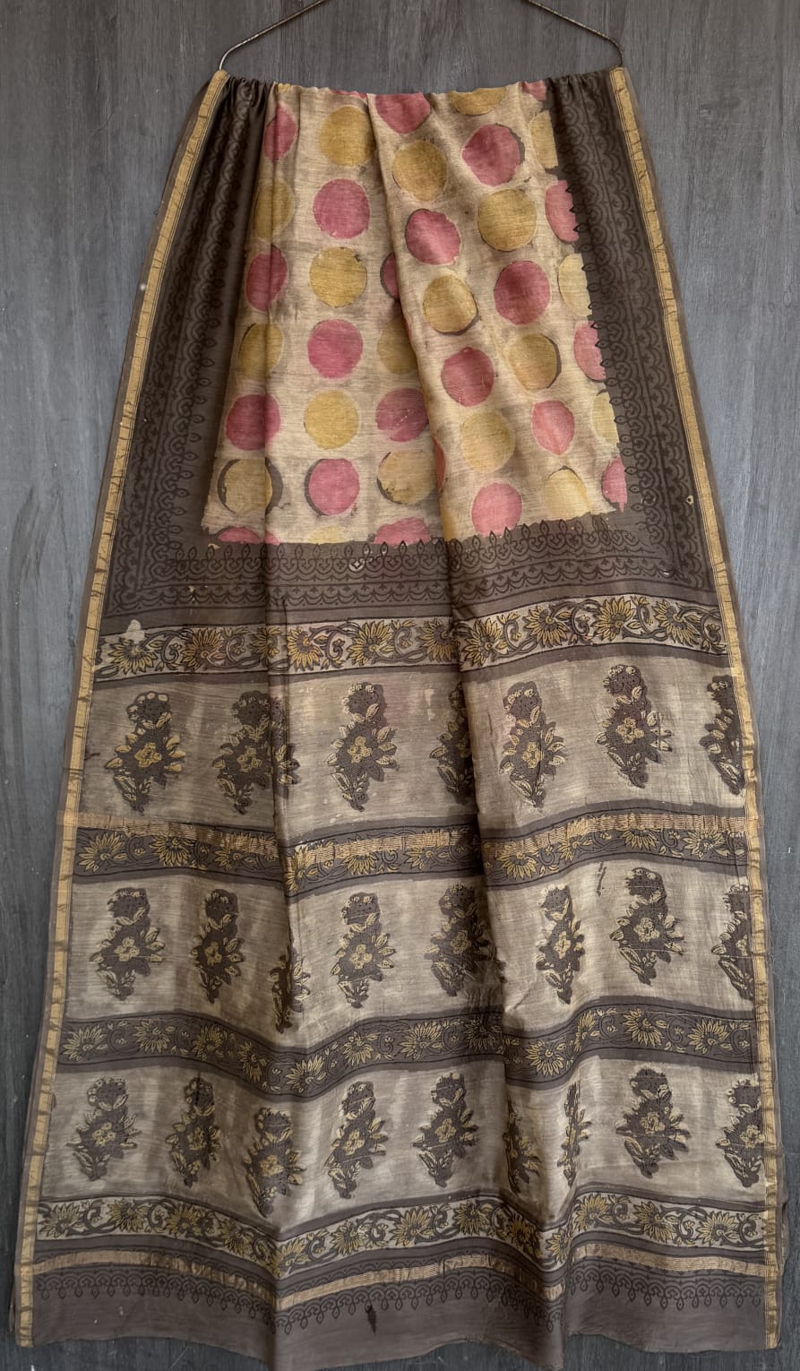 Signature Vanaspati Handblock Pure Chanderi Saree