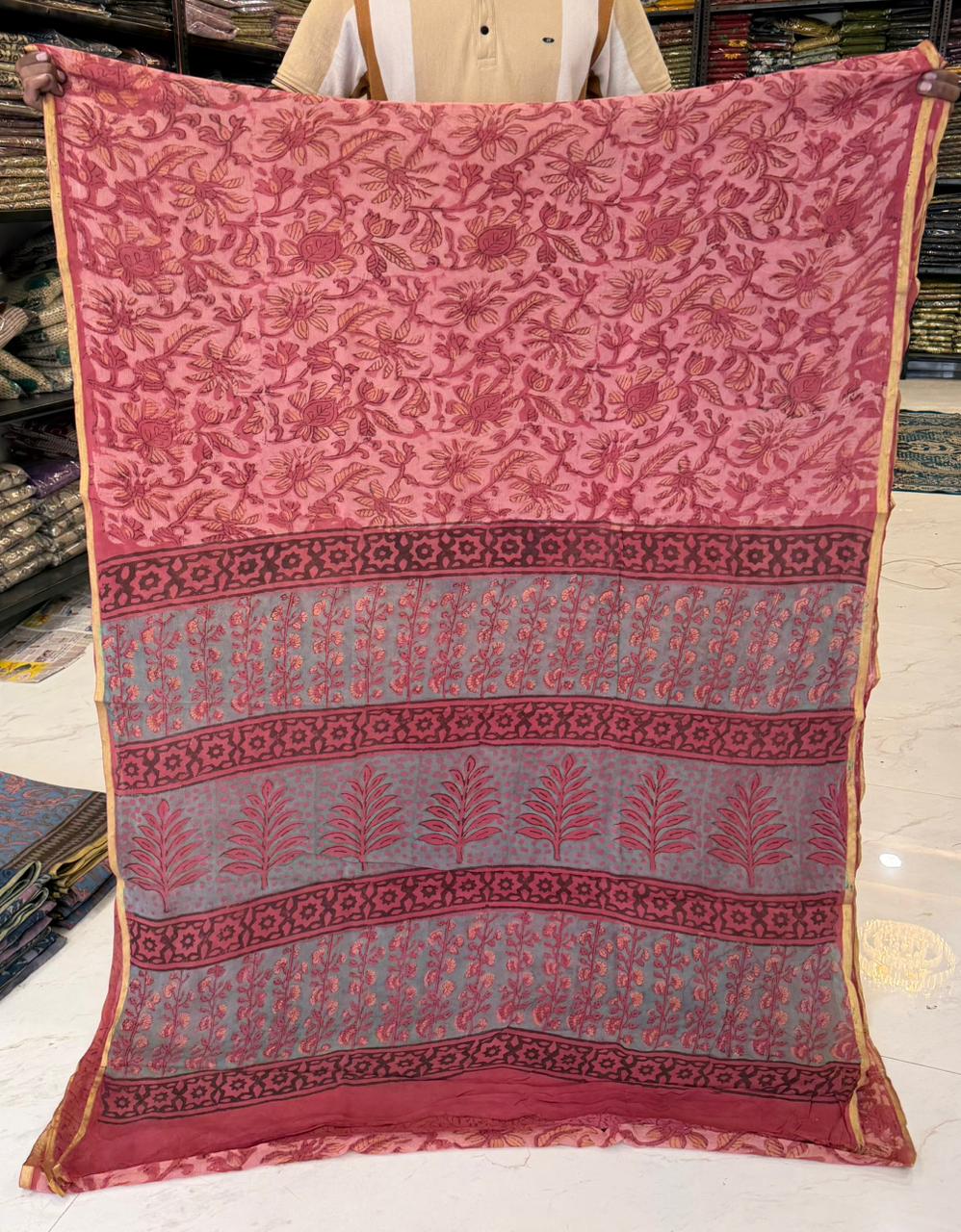 Noble Pomegranate Dye Pure Double Diamond Chiffon Weave