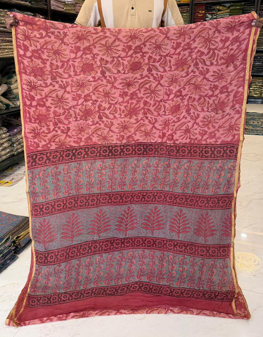 Noble Pomegranate Dye Pure Double Diamond Chiffon Weave