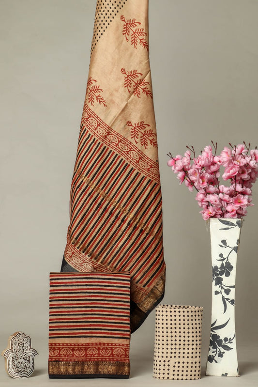 Vintage Bagru Heritage Maheshwari Suit