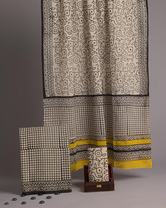 Natural Bagru Print Cotton Attire