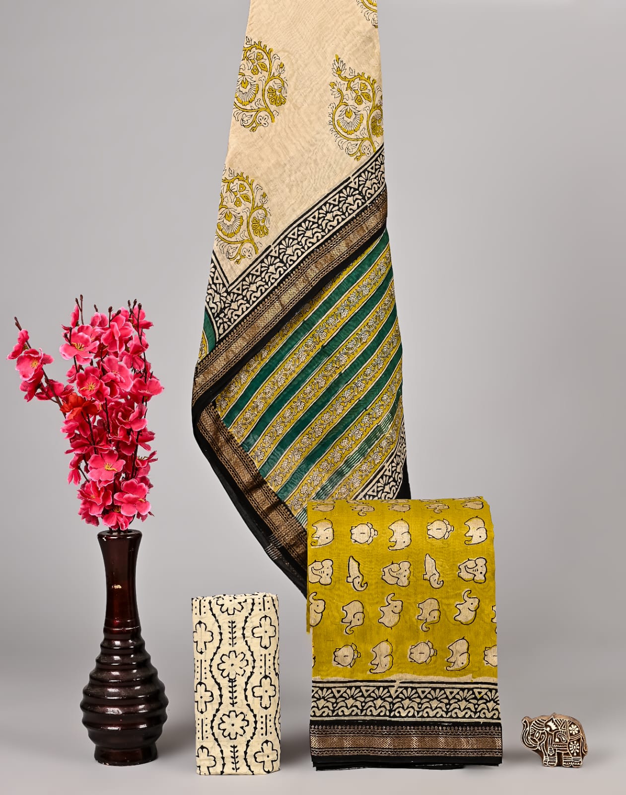 Heritage Bagru Handblock Pure Maheshwari Suit