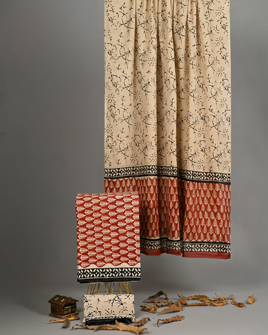 Pure Cotton Suit Premium Bagru Botanical Print